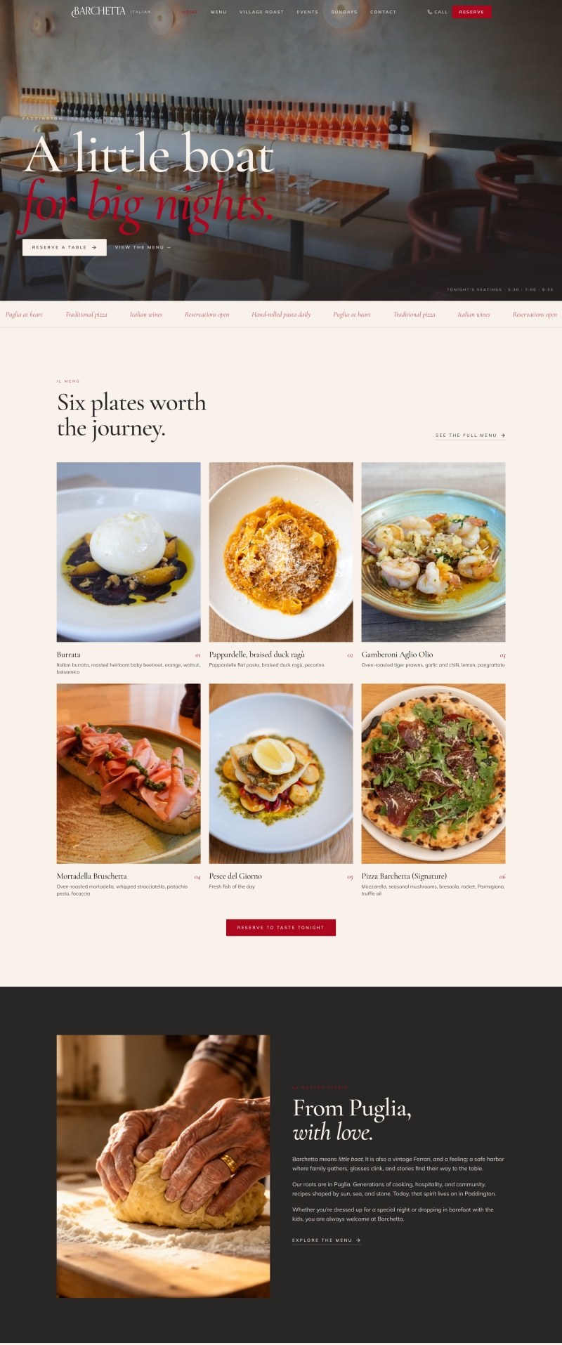 Barchetta Italian website